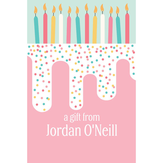 Sprinkled Birthday Cake Vertical Gift Stickers